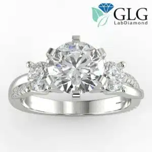 Certified 3 3/4ct Lab-Grown 3-Stone Diamond Ring